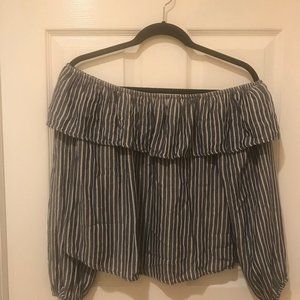 Mossimo Off the Shoulder Stripped Shirt